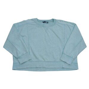Danskin Crewneck Sweatshirt Women L Light Blue Cotton Relaxed Fit Pullover.